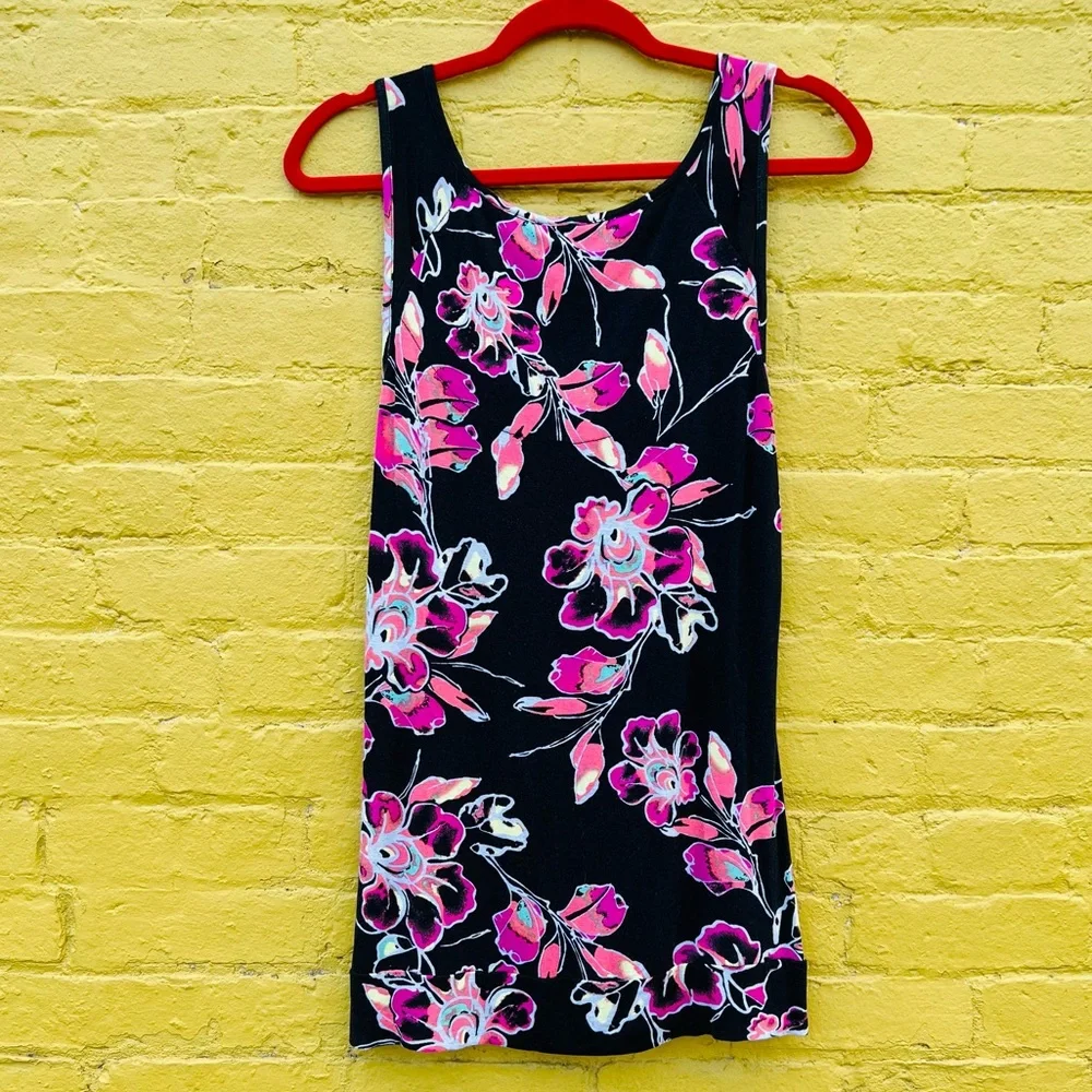 - American Rag L Floral Twist Macrame Chest Tank! EUC!